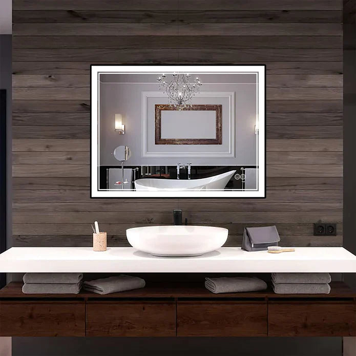Front-lit Framed Bathroom LED Vanity Mirror - LEDBMF217