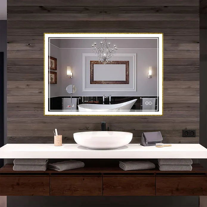 Front-lit Framed Bathroom LED Vanity Mirror - LEDBMF217