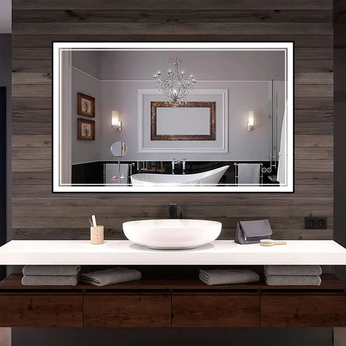 Front-lit Framed Bathroom LED Vanity Mirror - LEDBMF217