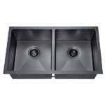 32" Black Double Stainless Steel -Nano Coated PVD Sink