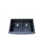 32 " Black Double Quartz Farmhouse Apron Sink
