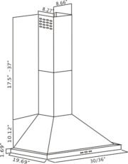 Maxair Chimney Wall Hood - Stainless Steel - 720 CFM - Image 3