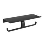 Bathroom Toilet Paper Double Holder With Shelf