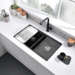 32" Workstation Under Mount 50/50 Double Bowl Kitchen Sink with Strainer