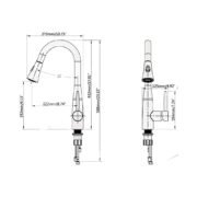 DAVISON Pull-down Dual Spray Kitchen Faucet - Image 6