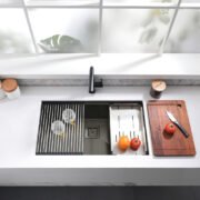 32" Workstation Under Mount Single Bowl Kitchen Sink In 16 Gague - Image 7