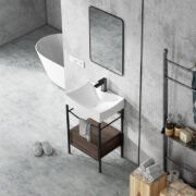 European Single Bathroom Vanity with Ceramic Vanity Top - Image 2