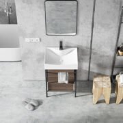 European Single Bathroom Vanity with Ceramic Vanity Top - Image 3