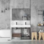 European Single Bathroom Vanity with Ceramic Vanity Top - VPSC27-43B