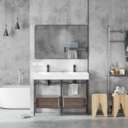 European Single Bathroom Vanity with Ceramic Vanity Top - VPSC27-43B - Image 2