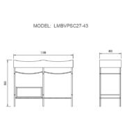 European Single Bathroom Vanity with Ceramic Vanity Top - VPSC27-43B - Image 3