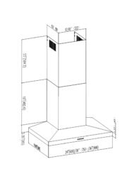Maxair Chimney Wall Hood - Stainless Steel - 720 CFM - Image 2