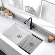 32" Workstation Under Mount 50/50 Double Bowl Kitchen Sink with Strainer - Image 9