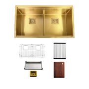 32" Workstation Undermount Double Bowls 50/50 Kitchen Sink In 16 Gauge - Image 14