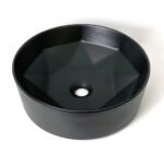 Matte Black Ceramic Round Vessel Sink