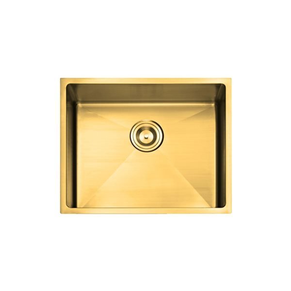23" Gold Prep Stainless Steel -Nano Coated PVD Sink - ES-2318-9S-GLD
