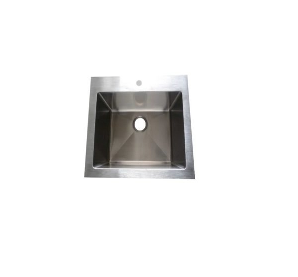 Laundry Sink - 24" - Stainless Steel and Brushed Nickel - ES-2425-12S-RD-L
