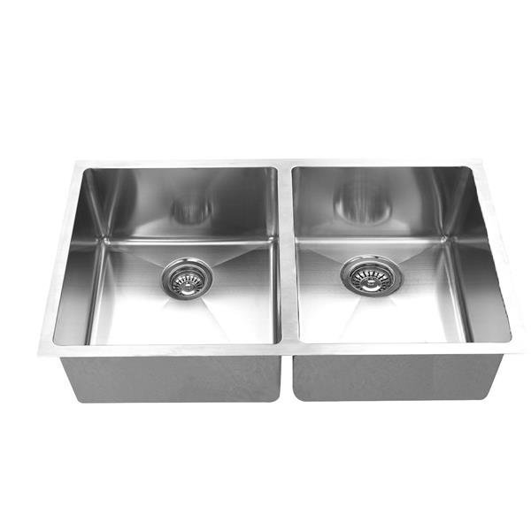 Double Undermount Sink - 30" - Stainless Steel - ES-3019-10D-RD