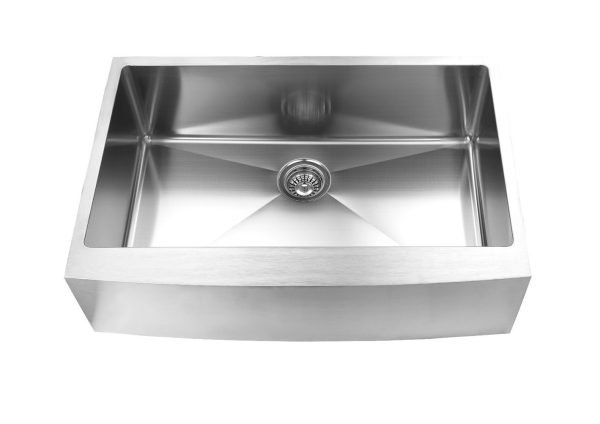 Farmhouse/Apron Kitchen Sink - 33" - Stainless Steel - ES-3320-10S-RD-AP