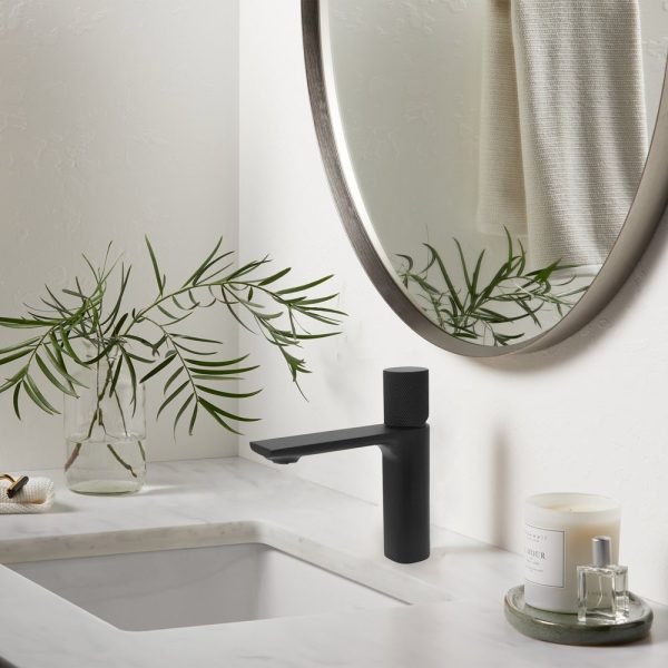 TIMELYSS Single Hole Bathroom Faucet - Knurled Version
