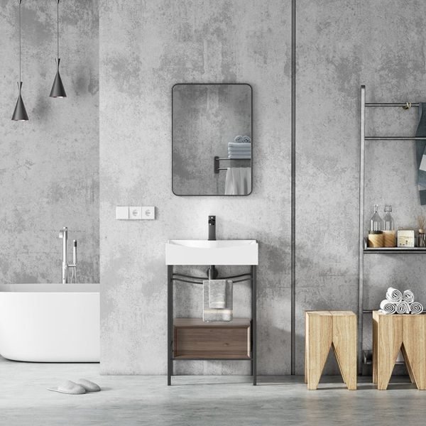 European Single Bathroom Vanity with Ceramic Vanity Top - VPSC27-22
