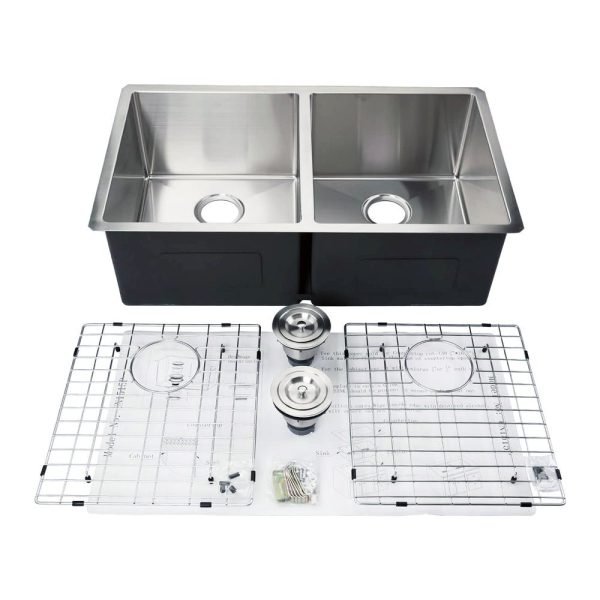 33" Mission Undermount Kitchen Sink-16G Double Bowls - UN1515