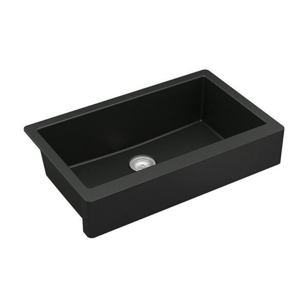 32 " Black Single Quartz undermount Sink - ES-3220-10S-QTZ-AP