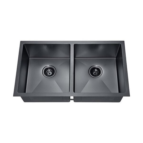 32" Black Double Stainless Steel -Nano Coated PVD Sink - ES-3218-10D-BLK