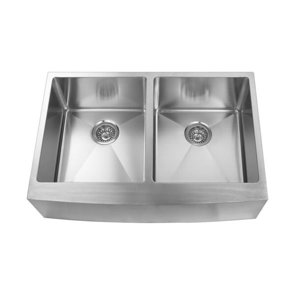Farmhouse/Apron Kitchen Sink - 33" - Stainless Steel - ES-3320-10D-RD-AP