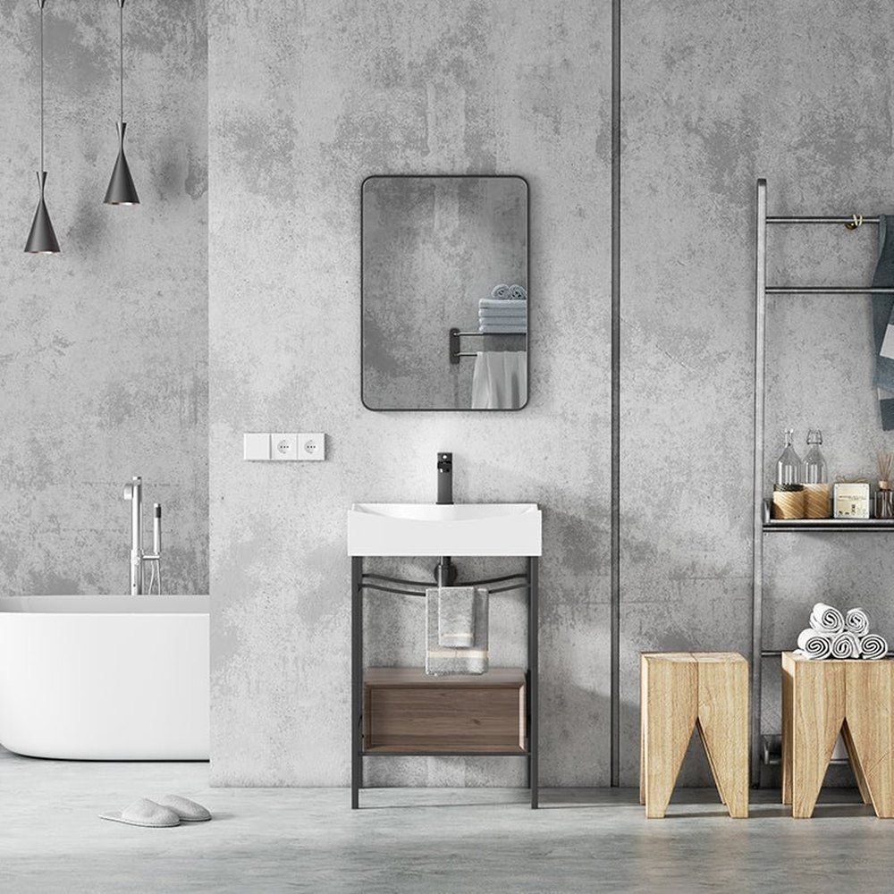 European Single Bathroom Vanity with Ceramic Vanity Top – VPSC27-22